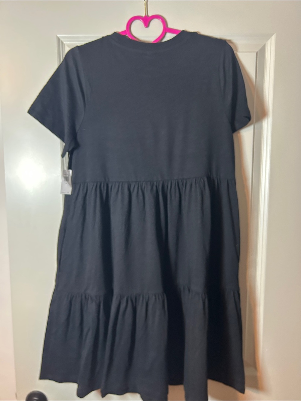 Old Navy Black Short-Sleeve Tiered Womens Dress - Picture 4 of 4
